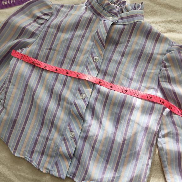 Vintage Mock Neck Striped Girls Shirt 4t - Picture 9 of 9